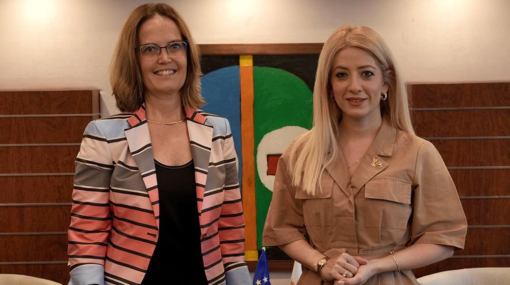 French Ambassador to Cyprus Salina Grenet Catalano and Annita Demetriou
