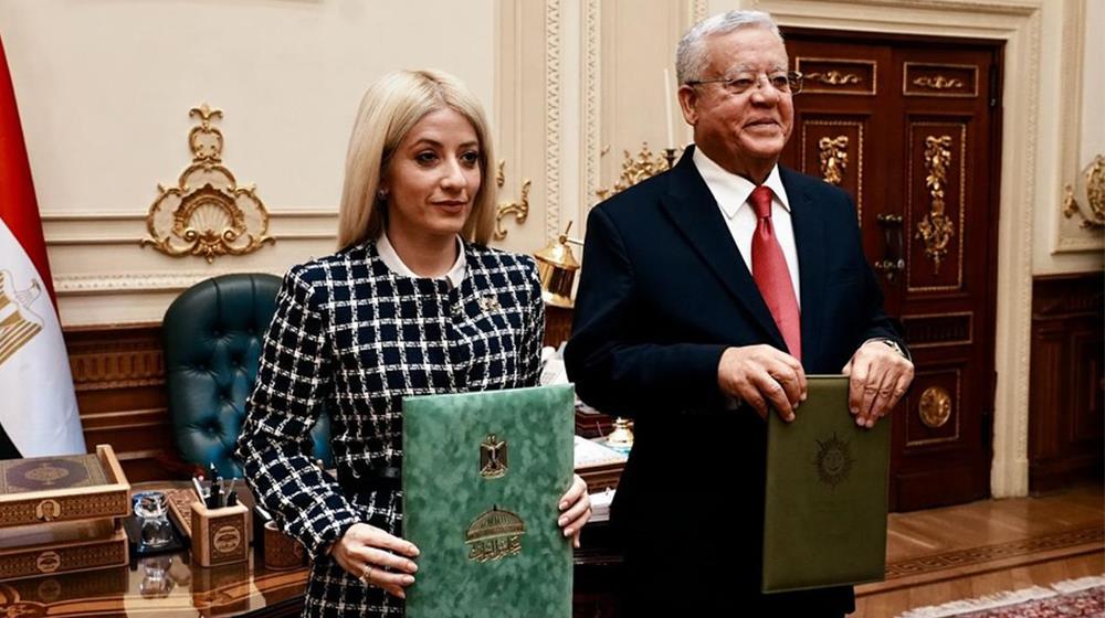 Annita Demetriou and her Egyptian counterpart Dr Hanafy El Gebaly