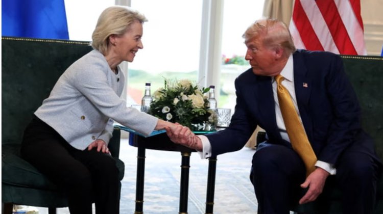 President Donald Trump and European Commission President Ursula von der Leyen