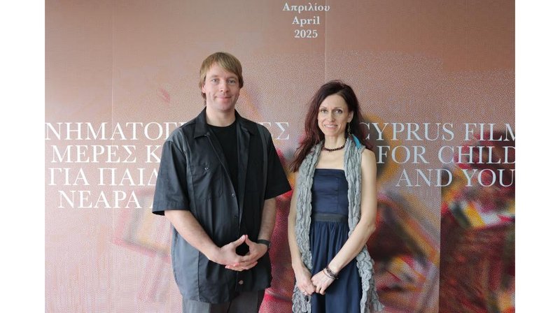Screenwriters and Director Stanislavs Tokalovs and Teodora Markova at Cyprus Film Days International Festival for Children and Youth Award Ceremony